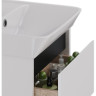 Тумба LEMARK COMBI 45 см под раковину, подвесная/напольная, 2 ящика, планки-чёрный; корпус/фасад белый глянец LM03C45T-black
